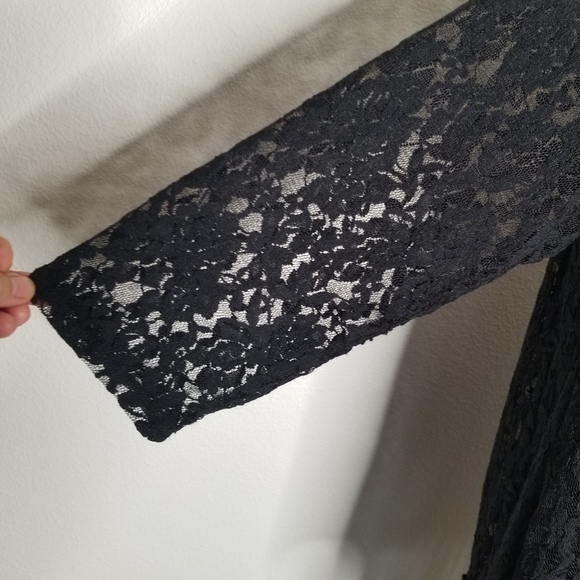 Alfani Woman Tunic 1X black lace sheer lined Open Back Feminine - Picture 7 of 10